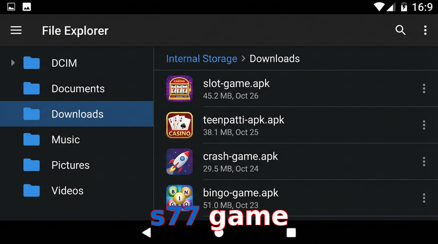 Main screen of S77 Game gameapk page for PK players